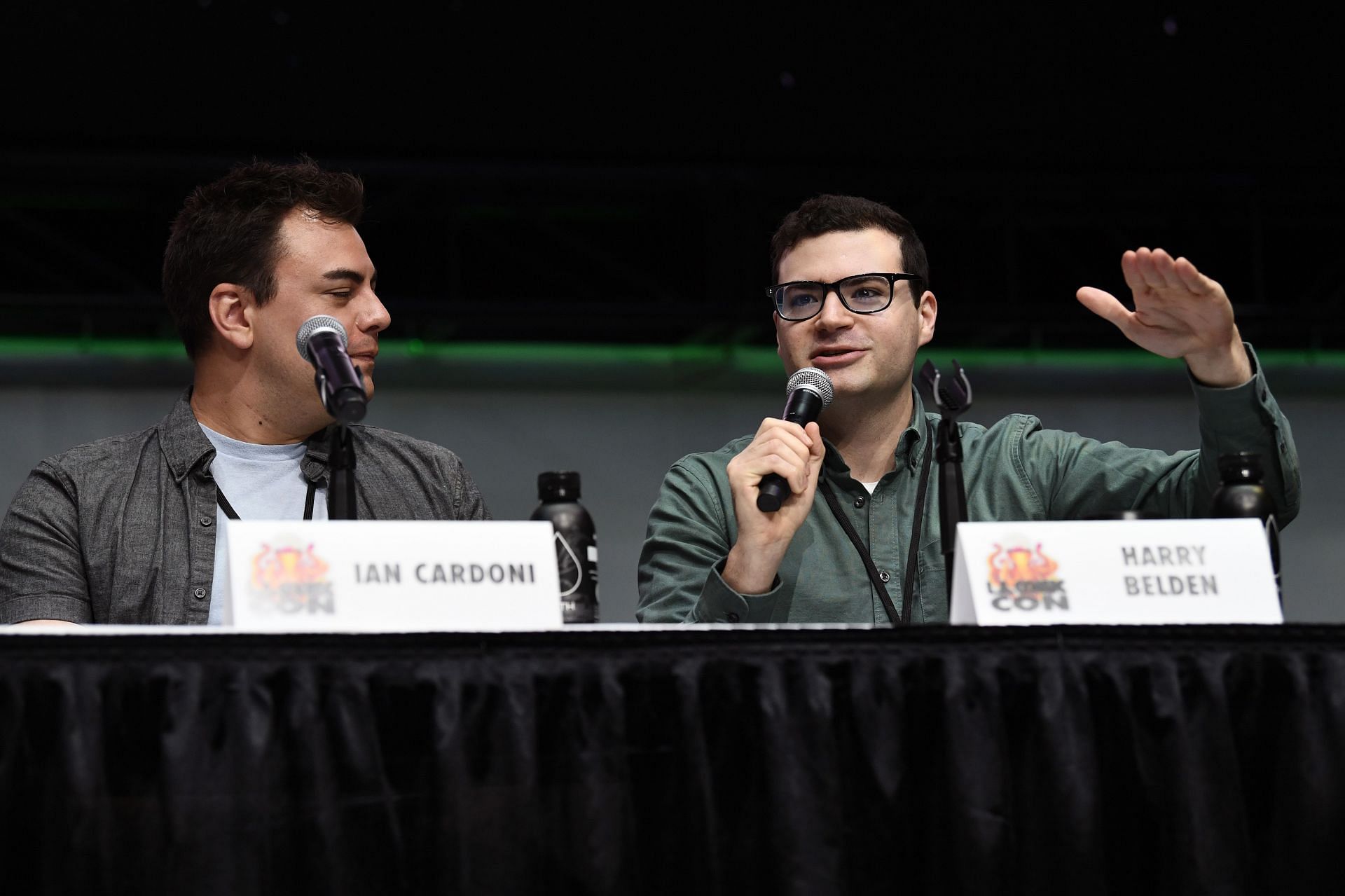 Ian Cardoni and Harry Belden at the 2024 Los Angeles Comic Con (Image via Getty)